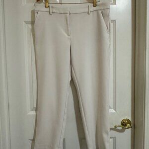LOFT Riviera Slim Ankle Pants 12 Cream Stretch Work Trouser